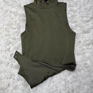 Forever 21 Olive Sleeveless Bodysuit